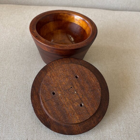 Covered Wooden Bowl Hand Turned Studio Art - Picture 7 of 11